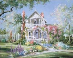 Figuredart Maison Blanche Au Printemps | Paysages