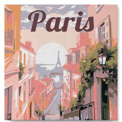 Figuredart Mini Peinture Par Numros 20X20Cm Avec Cadre Vue De Paris | Paysages