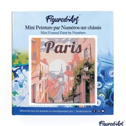 Figuredart Mini Peinture Par Numros 20X20Cm Avec Cadre Vue De Paris | Paysages