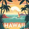 Figuredart Affiche Vintage Hawaii | Affiche Vintage