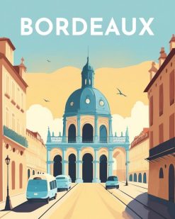 Figuredart Broderie Diamant - Affiche Poster Bordeaux | Broderie Diamant Affiche Vintage