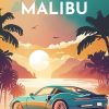 Figuredart Broderie Diamant - Affiche Poster Malibu | Broderie Diamant Paysages