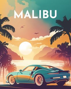 Figuredart Broderie Diamant - Affiche Poster Malibu | Broderie Diamant Paysages