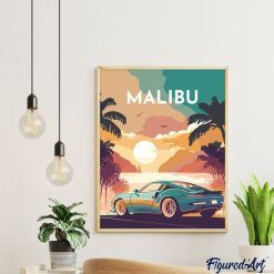 Figuredart Broderie Diamant - Affiche Poster Malibu | Broderie Diamant Paysages