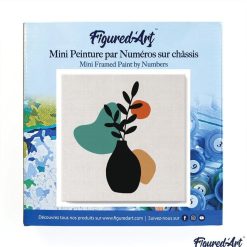 Figuredart Mini Peinture Par Numros 20X20Cm Avec Cadre Plante Et Vase Noir 2 | Fleurs