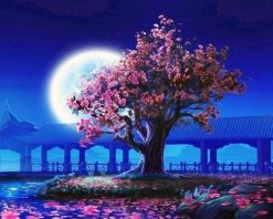 Figuredart Arbre Et Grande Lune | Paysages