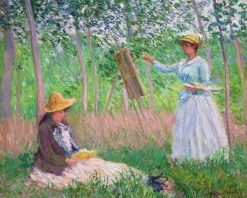 Figuredart Broderie Diamant - Dans Les Bois De Giverny - Monet 40X50Cm Toile Tendue Sur Ch00E2Ssis | Broderie Diamant Reproduction D'Oeuvres