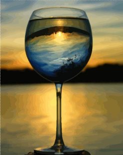 Figuredart Verre De Vin Et Vue Sur L'Horizon | Paysages