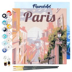 Figuredart Mini Peinture Par Numros 20X20Cm Avec Cadre Vue De Paris | Ville