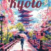 Figuredart Affiche De Voyage Kyoto En Fleurs | Paysages