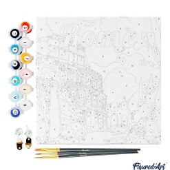 Figuredart Mini Peinture Par Numros 20X20Cm Avec Cadre Colise De Rome | Paysages