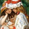 Figuredart Broderie Diamant - Jeunes Filles Lisant - Renoir 40X50Cm Toile Tendue Sur Ch00E2Ssis | Broderie Diamant Reproduction D'Oeuvres