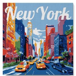 Figuredart Mini Peinture Par Numros 20X20Cm Avec Cadre New York | Ville