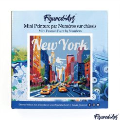 Figuredart Mini Peinture Par Numros 20X20Cm Avec Cadre New York | Ville