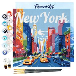 Figuredart Mini Peinture Par Numros 20X20Cm Avec Cadre New York | Ville