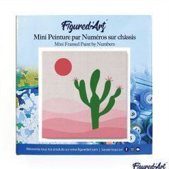 Figuredart Mini Peinture Par Numros 20X20Cm Avec Cadre Cactus | Fleurs