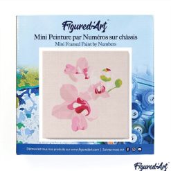 Figuredart Mini Peinture Par Numros 20X20Cm Avec Cadre Fleurs D'Orchide | Fleurs