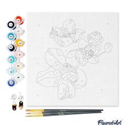 Figuredart Mini Peinture Par Numros 20X20Cm Avec Cadre Fleurs D'Orchide | Fleurs