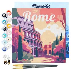 Figuredart Mini Peinture Par Numros 20X20Cm Avec Cadre Colise De Rome | Ville