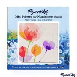 Figuredart Mini Peinture Par Numros 20X20Cm Avec Cadre Fleurs En Couleurs | Fleurs