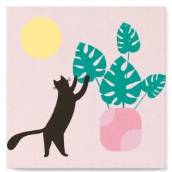 Figuredart Mini Peinture Par Numros 20X20Cm Avec Cadre Chaton Et Plante Au Soleil | Animaux