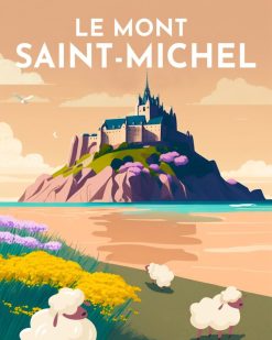 Figuredart Broderie Diamant - Affiche Poster Mont Saint-Michel | Broderie Diamant Paysages