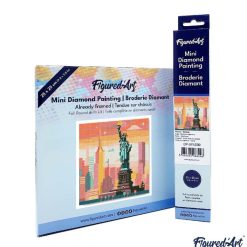 Figuredart Mini Diamond Painting 25X25Cm - Ciel Lumineux De New York | Broderie Diamant Ville