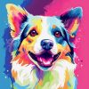 Figuredart Mini Diamond Painting 25X25Cm - Chien Abstrait Pop Art | Broderie Diamant Animaux