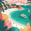 Figuredart Affiche Vintage Maldives | Ville