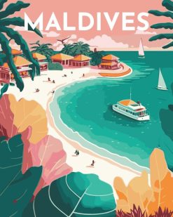 Figuredart Affiche Vintage Maldives | Ville