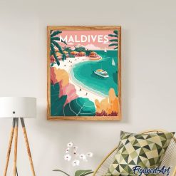 Figuredart Affiche Vintage Maldives | Ville