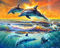 Figuredart Aube De Dauphins | Paysages