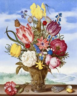 Figuredart Broderie Diamant - Bouquet De Fleurs - Ambrosius Bosschaert 40X50Cm Toile Tendue Sur Ch00E2Ssis | Broderie Diamant Fleurs