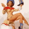 Figuredart Pin-Up Vintage Et Bottes Bleues | Femmes