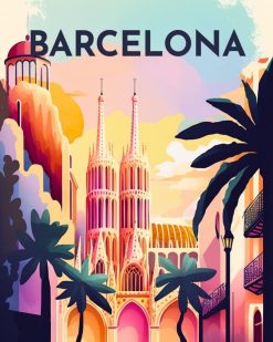 Figuredart Broderie Diamant - Affiche Poster Barcelone | Broderie Diamant Ville