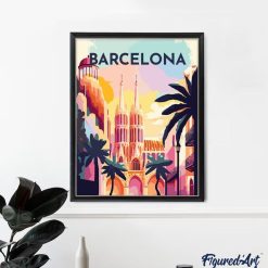 Figuredart Broderie Diamant - Affiche Poster Barcelone | Broderie Diamant Ville