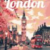 Figuredart Affiche De Voyage Londres En Fleurs | Paysages