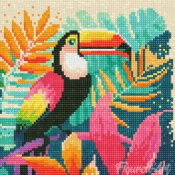 Figuredart Mini Diamond Painting 25X25Cm - Toucan Tropical | Broderie Diamant Animaux