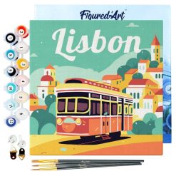 Figuredart Mini Peinture Par Numros 20X20Cm Avec Cadre Lisbonne | Paysages