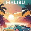 Figuredart Broderie Diamant - Affiche Poster Malibu | Broderie Diamant Ville