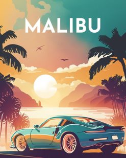 Figuredart Broderie Diamant - Affiche Poster Malibu | Broderie Diamant Ville