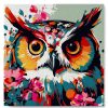 Figuredart Mini Peinture Par Numros 20X20Cm Avec Cadre Hibou Fantaisie Et Fleurs | Fleurs