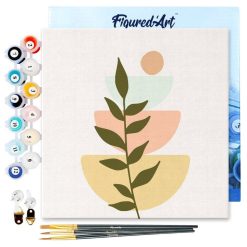 Figuredart Mini Peinture Par Numros 20X20Cm Avec Cadre Plante 2 | Fleurs