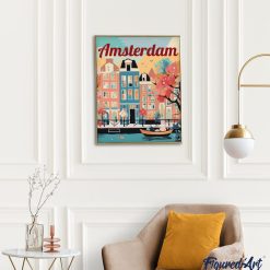 Figuredart Affiche De Voyage Amsterdam En Fleurs | Ville