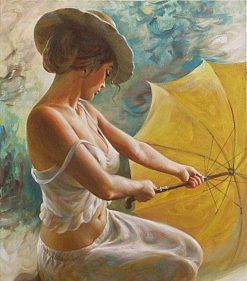 Figuredart Jeune Femme Au Parapluie | Romantique