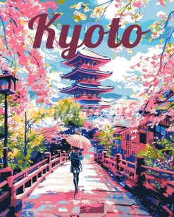 Figuredart Affiche De Voyage Kyoto En Fleurs | Affiche Vintage