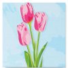 Figuredart Mini Peinture Par Numros 20X20Cm Avec Cadre Tulipes Et Ciel Bleu | Fleurs