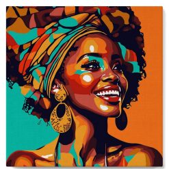 Figuredart Mini Peinture Par Numros 20X20Cm Avec Cadre Reine Africaine Pop Art | Pop Art