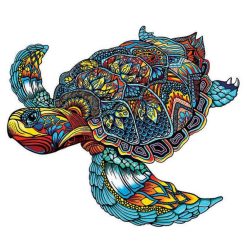 Figuredart Puzzle 2D En Bois - Tortue De Rcif | Puzzle En Bois 2D