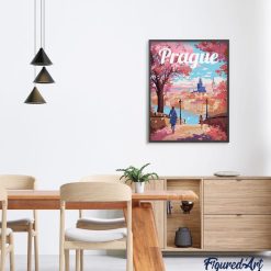 Figuredart Affiche De Voyage Prague En Fleurs | Ville